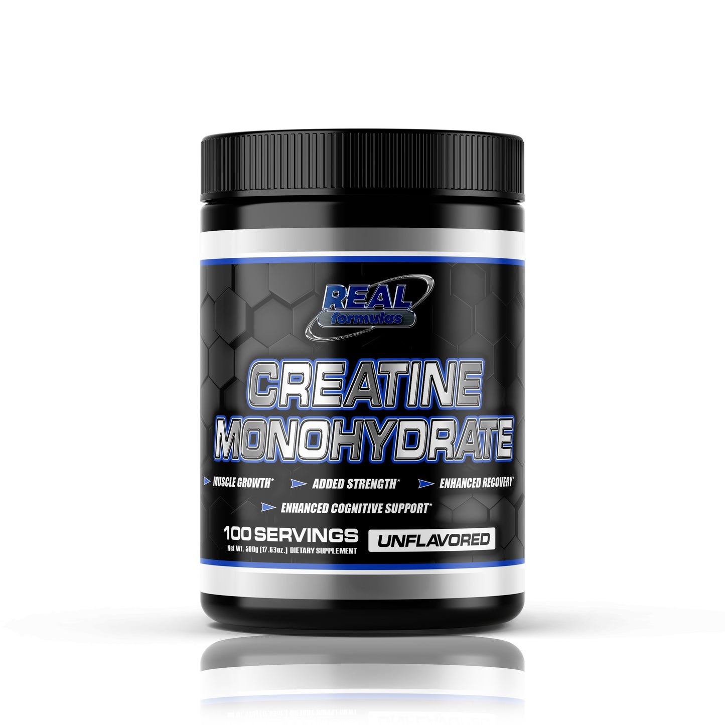 Real Formulas Creatine Monohydrate Powder - 5000mg Pure Unflavored - for Sport Workout Support & Performance - 100 Servings