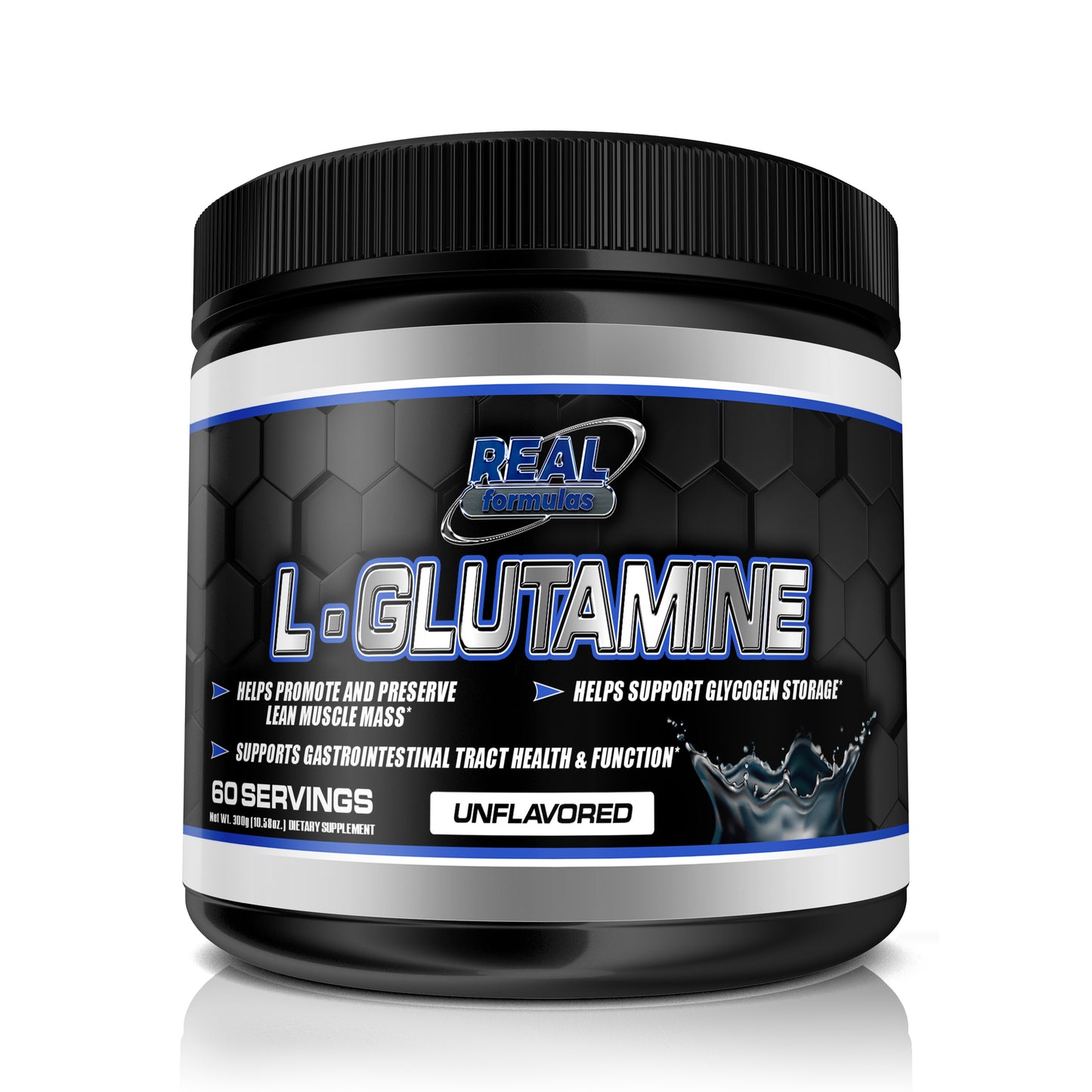 Real Formulas L-Glutamine Amino Acid Powder - 5000mg Pure Unflavored - for Sport Workout Support & Performance - 60 Servings