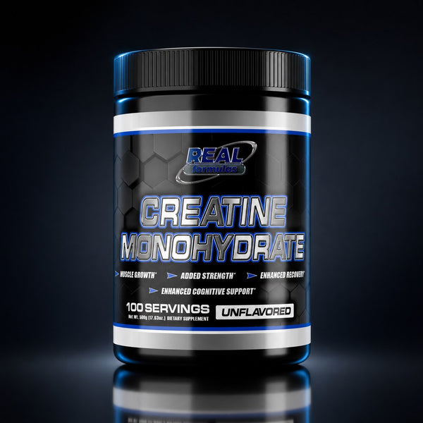 Real Formulas Creatine Monohydrate Powder - 5000mg Pure Unflavored - for Sport Workout Support & Performance - 100 Servings