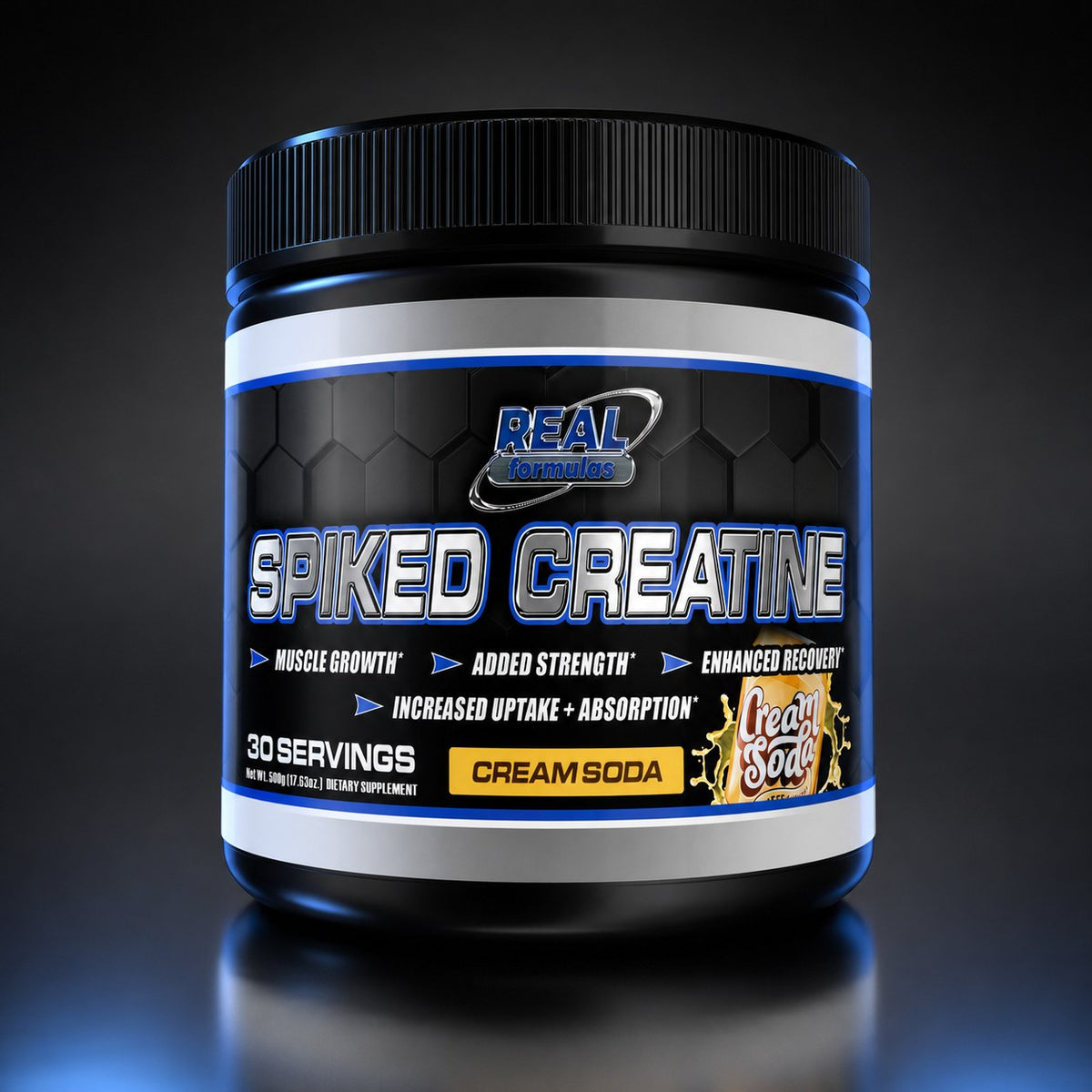 Real Formulas Spiked Creatine Powder - Creatine, Dextrose, and Alpha-Lipoic Acid - for Sport Workout Support & Performance - 30 Servings