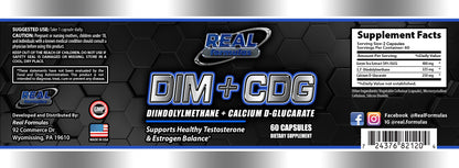 Real Formulas DIM + Calcium D-Glucarate + EGCG – Natural Hormone Balance & Detox Support – Optimize Estrogen Metabolism, Fat Reduction, and Lean Definition – 60 Vegan Caps