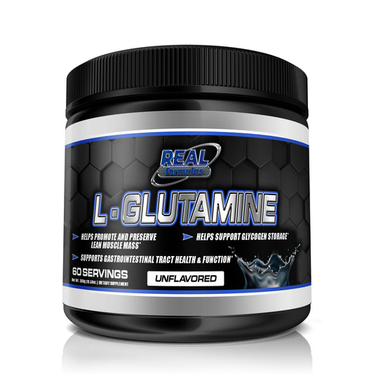 Real Formulas L-Glutamine Amino Acid Powder - 5000mg Pure Unflavored - for Sport Workout Support &amp; Performance - 60 Servings