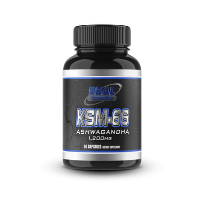 Real Formulas KSM-66 Ashwagandha 1200mg with Piperine 10mg - Enhanced Absorption, Stress Relief, Sleep, Mood & Immunity - 60 Vegan Caps