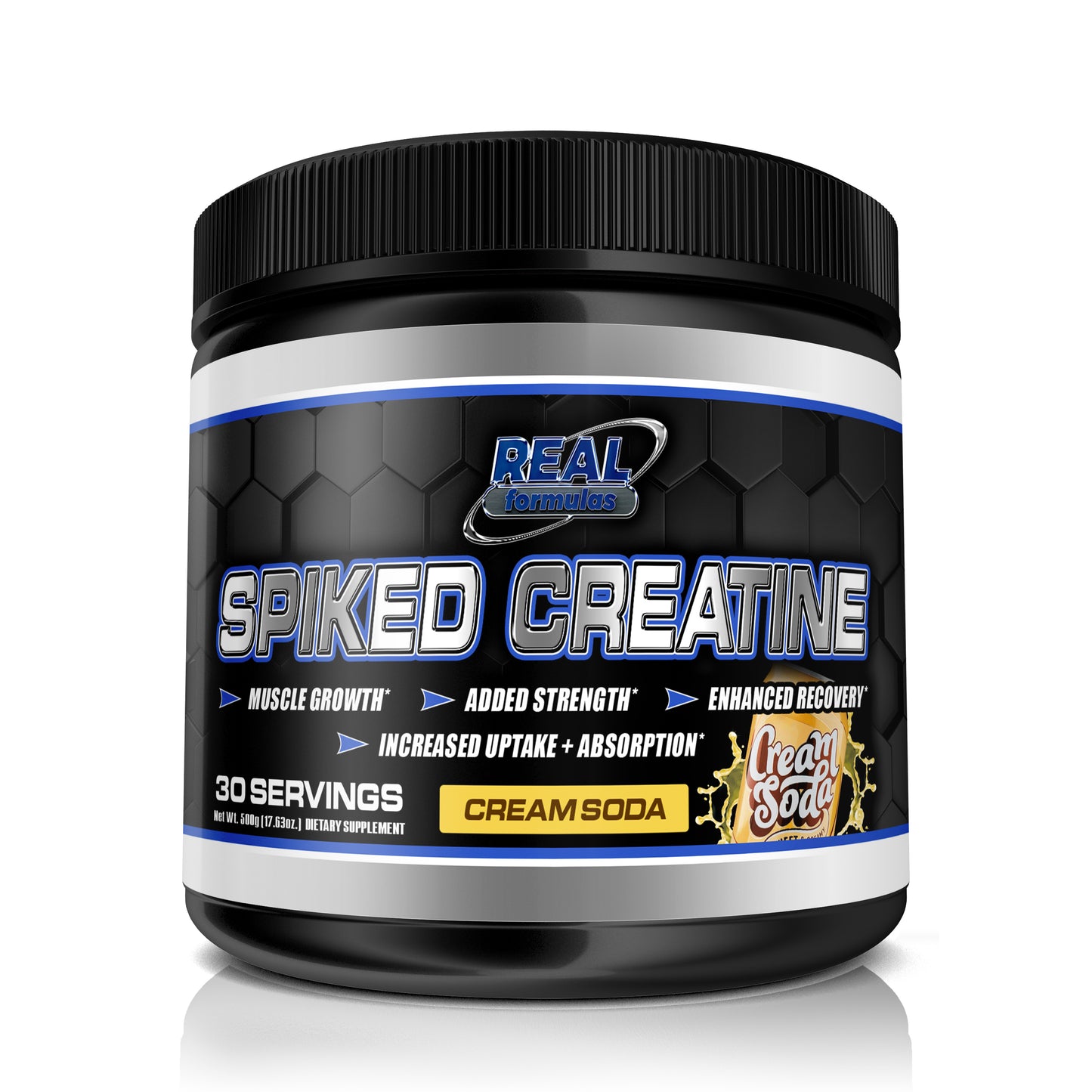 Real Formulas Spiked Creatine Powder - Creatine, Dextrose, and Alpha-Lipoic Acid - for Sport Workout Support &amp; Performance - 30 Servings