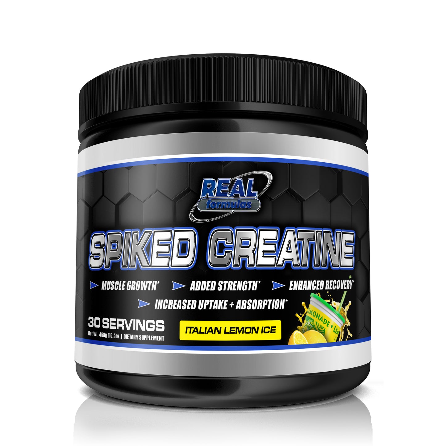 Real Formulas Spiked Creatine Powder - Creatine, Dextrose, and Alpha-Lipoic Acid - for Sport Workout Support &amp; Performance - 30 Servings