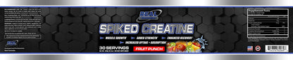 Real Formulas Spiked Creatine Powder - Creatine, Dextrose, and Alpha-Lipoic Acid - for Sport Workout Support &amp; Performance - 30 Servings