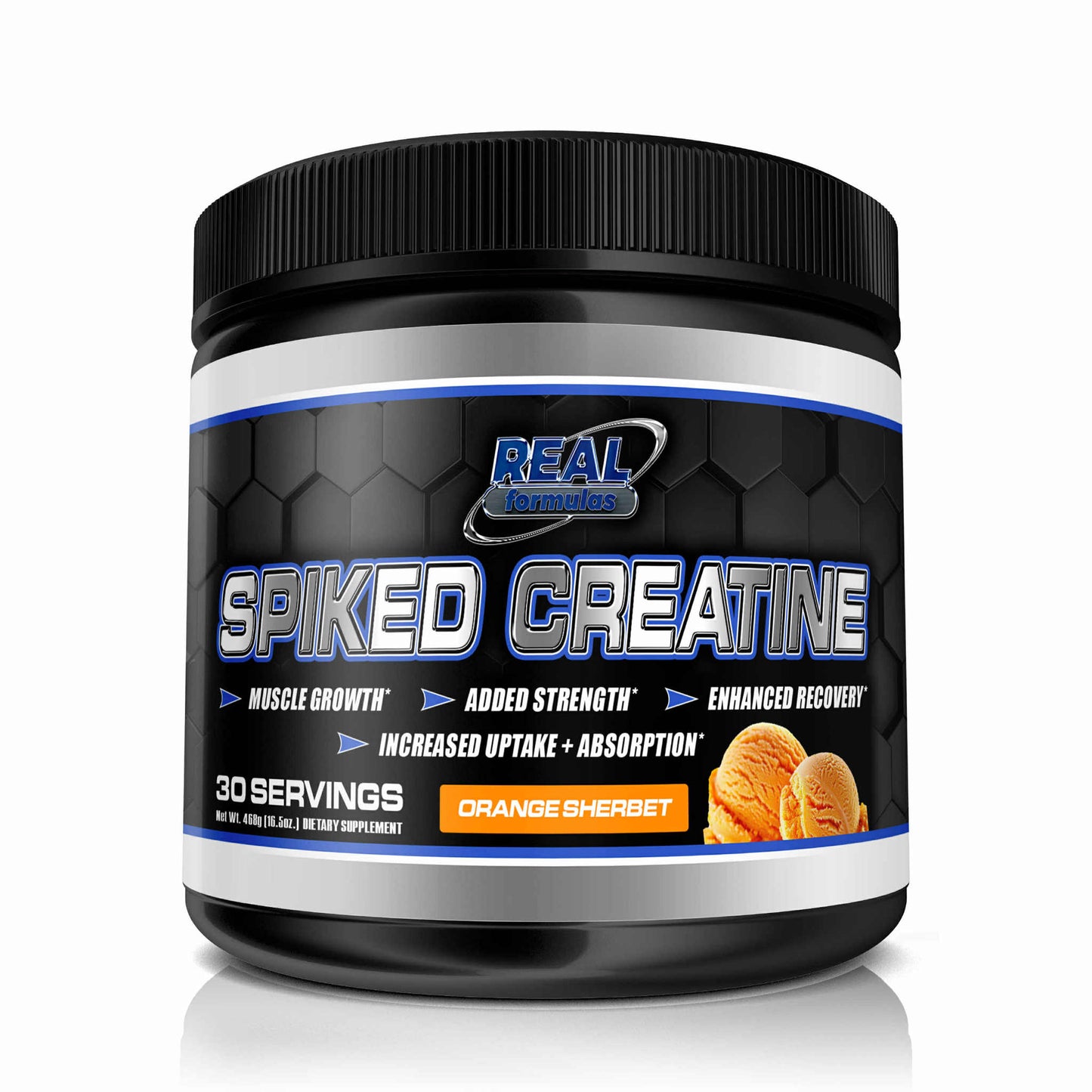 Real Formulas Spiked Creatine Powder - Creatine, Dextrose, and Alpha-Lipoic Acid - for Sport Workout Support & Performance - 30 Servings