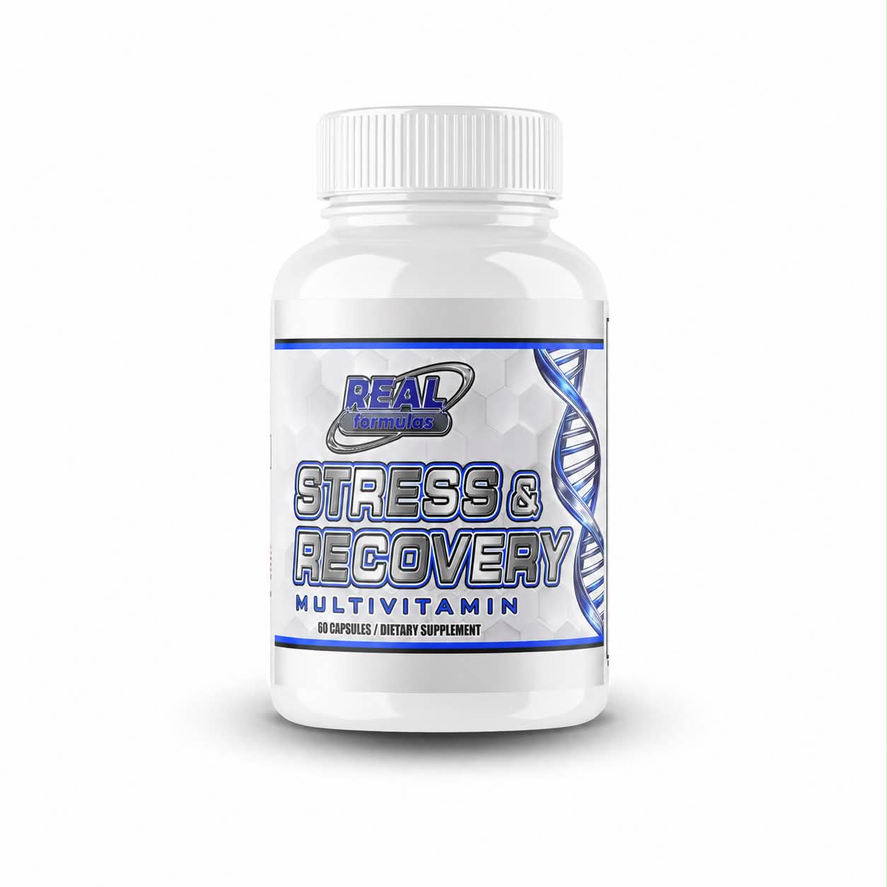 Real Formulas Stress & Recovery Multivitamin with Adaptogens, Nootropics & Superfoods – 60 Capsules