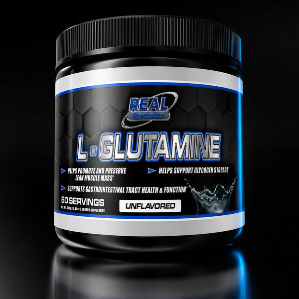 Real Formulas L-Glutamine Amino Acid Powder - 5000mg Pure Unflavored - for Sport Workout Support & Performance - 60 Servings